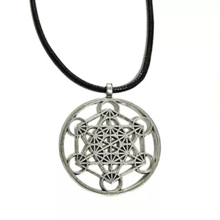 Colar Pingente Cubo Metatron Merkabah Geometria Sagrada M1