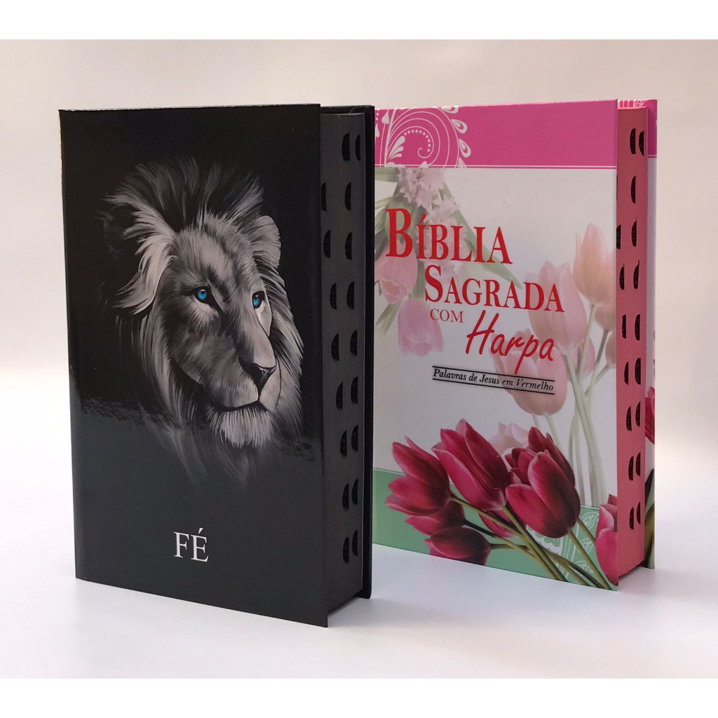 Kit com 2 Bíblias Sagrada Tamanho Médio 12,5x19 cm Com Harpa Palavras de Jesus em Vermelho (Kit 8) em Oferta na Shopee