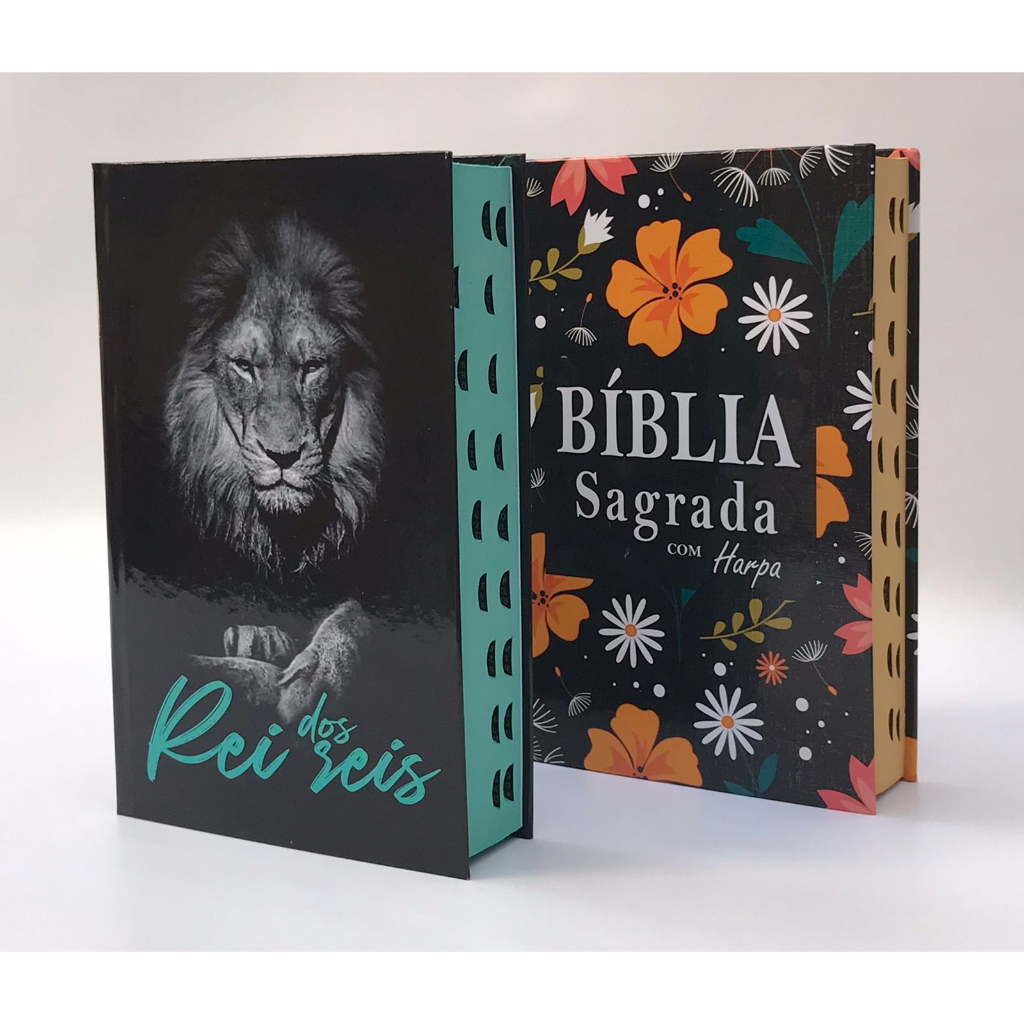 Kit com 2 Bíblias Sagrada Tamanho Médio 12,5x19 cm Com Harpa Palavras de Jesus em Vermelho (Kit 9) em Oferta na Shopee