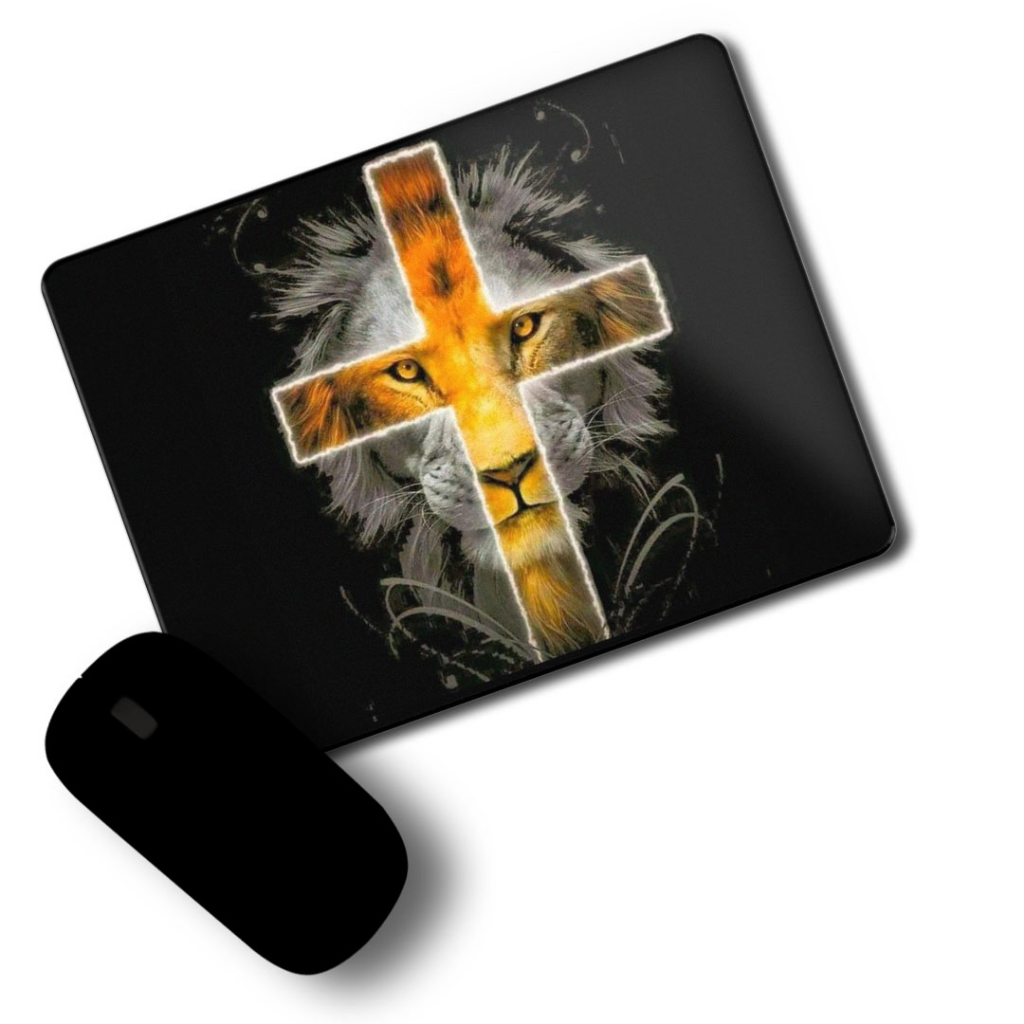 Mouse pad Leão De Judá Cruz Personalizada Emborrachado - 23x18 Cm em Oferta na Shopee