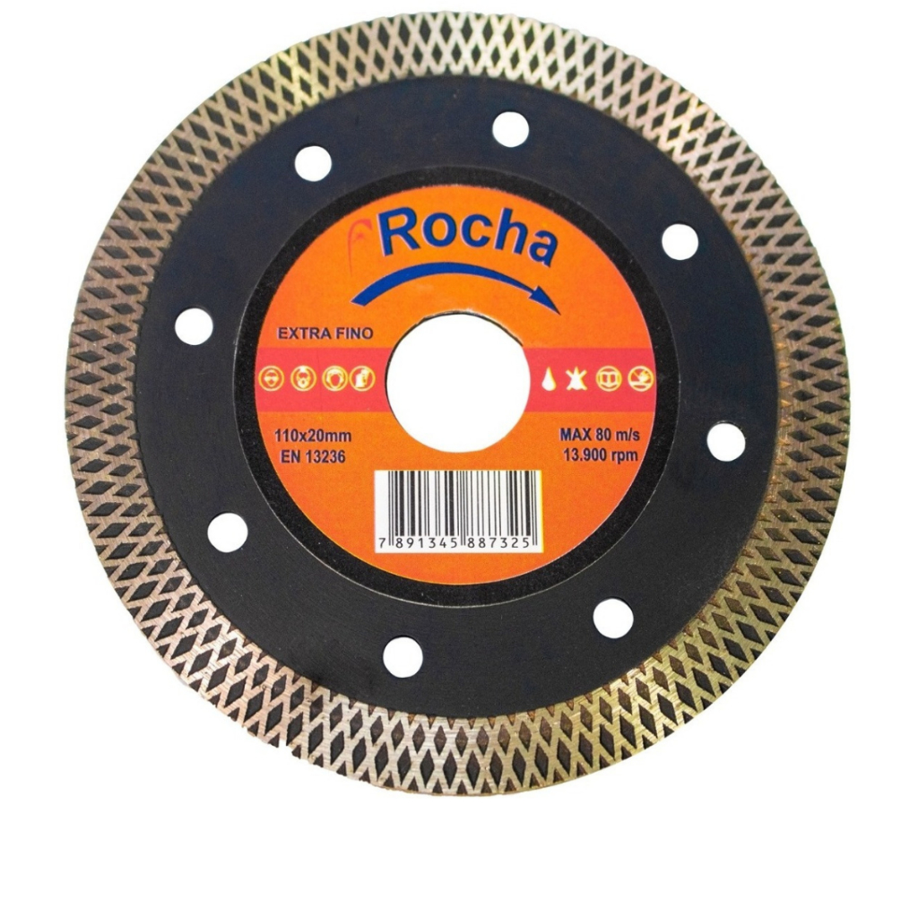 Disco Porcelanato Teya 110 mm Furo 20mm Extra Fino Corte em 45 Graus - Disco De Corte Diamantado