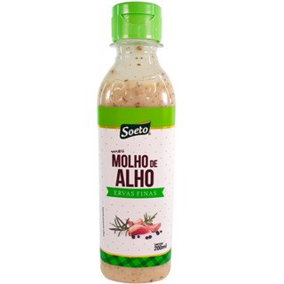 Molho De Alho Ervas Finas 200ml Soeto Alimentos Lanche Espetinho Churrasco Carne Assada Frango Peixe Porção