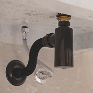 Sifão Preto Flexível Sanfonado Pia Tanque Cozinha Banheiro Com Copo Fácil Limpeza em Oferta na Shopee