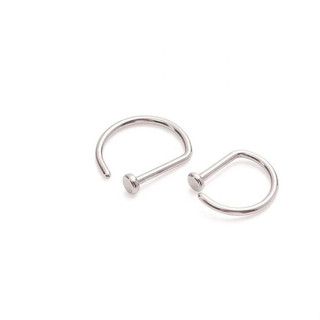 1 Uni Piercing De Nariz Nostril D-ring em aço cirúrgico