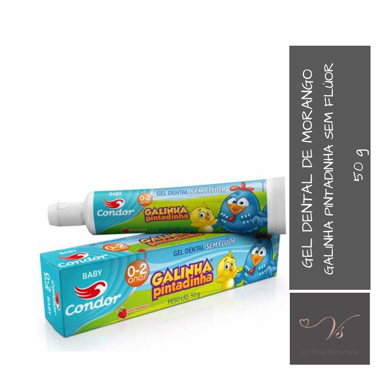 Gel Dental de Morango Baby (0-2 ANOS) Galinha Pintadinha SEM FLÚOR - CONDOR 50G