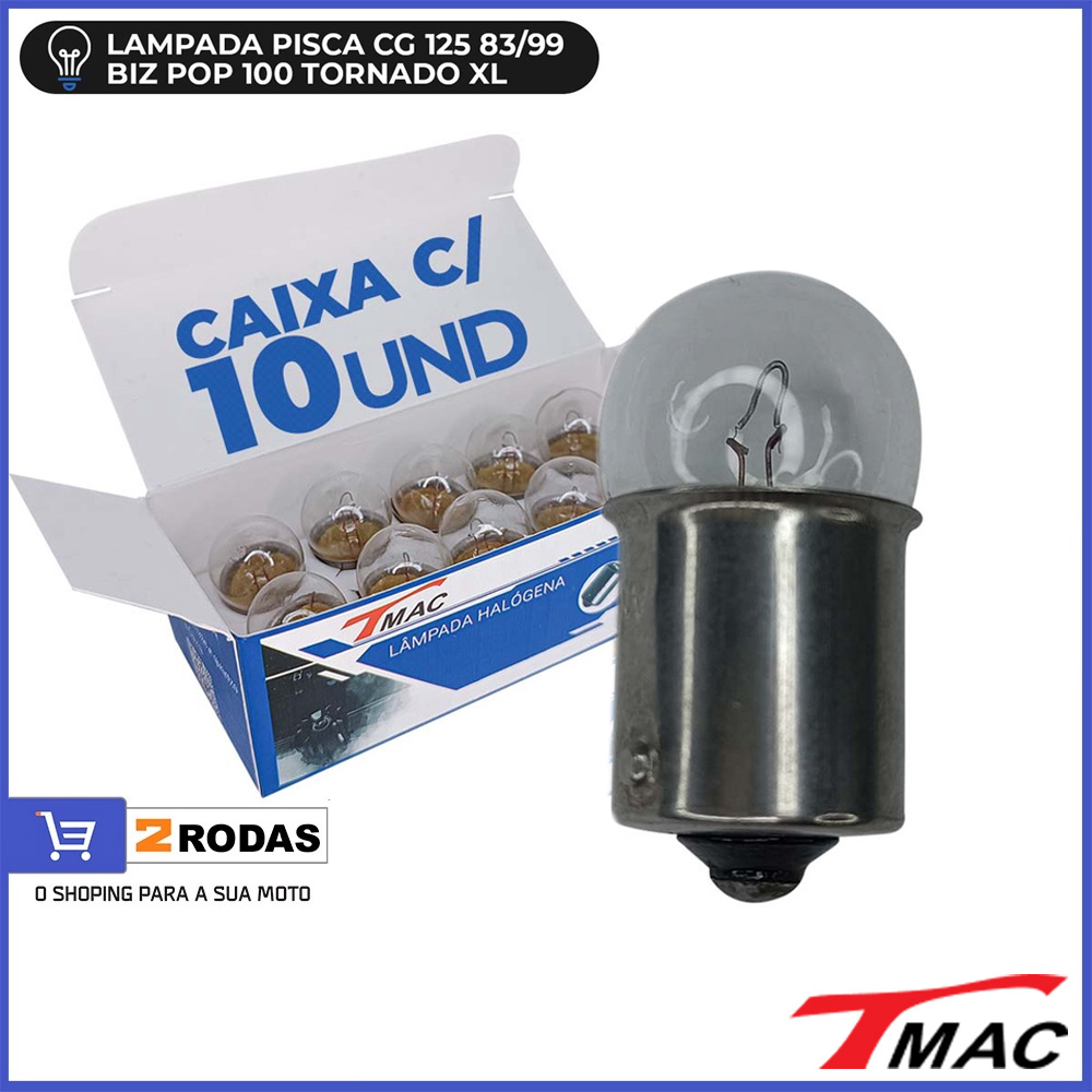 Kit Caixa 10 Lampadas de Pisca Biz 100 Pop CG 125 99 Ml Today XLS