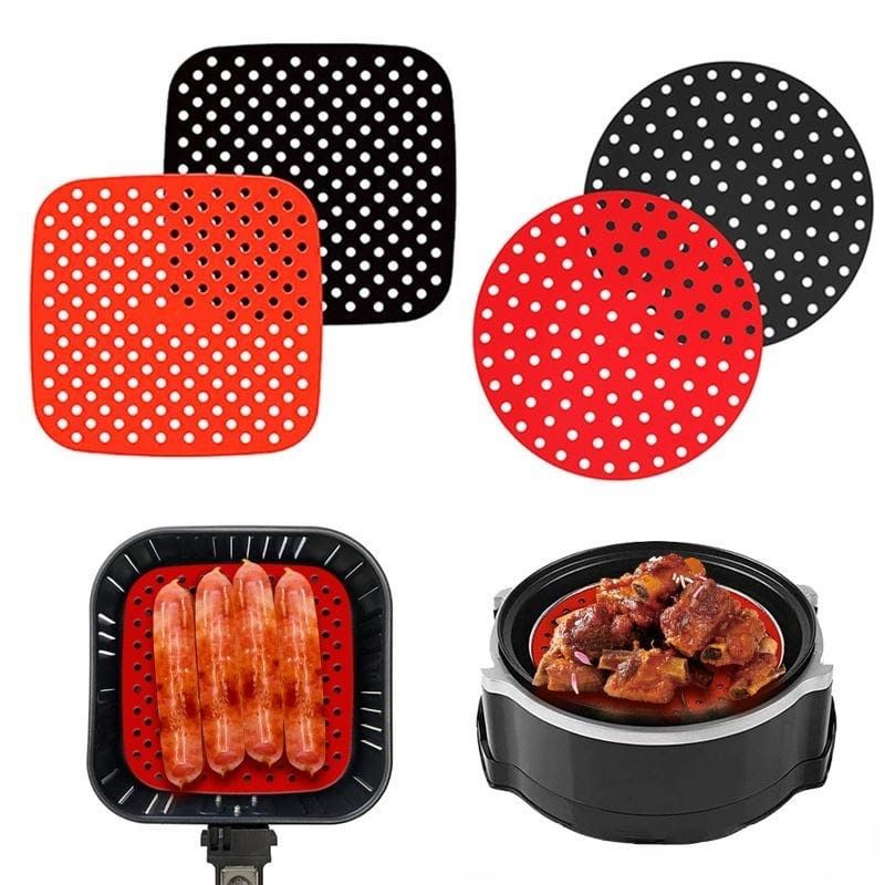 Protetor de Silicone Quadrado Para Air Fryer Tapete de Silicone Redondo Para Fritadeira