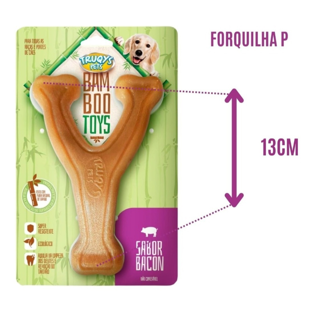 Brinquedo Mordedor Osso Bamboo Sabor Bacon Limpeza Dentes Tartaro Truqys em Oferta na Shopee