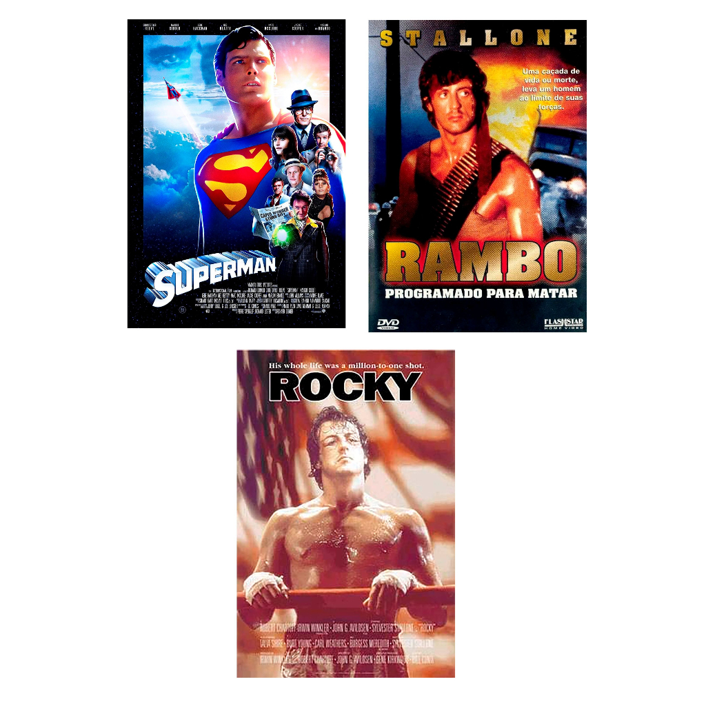 Filmes Antigos - Superman + Rocky + Rambo (Dublagens Clássicas de André Filho)