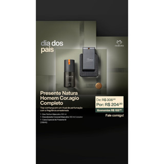 DEO PARFUM HOMEM CORAGIO + DEO CORPORAL - PRESENTE DIA DOS PAIS (COR.ÁGIO)