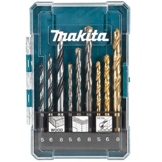 Kit Brocas para Concreto Madeira e Aço com 9 peças - Makita