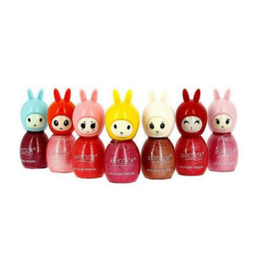 Lip Gloss kit7 Princesas da Any Color é um hidratante labial de alta qualidade