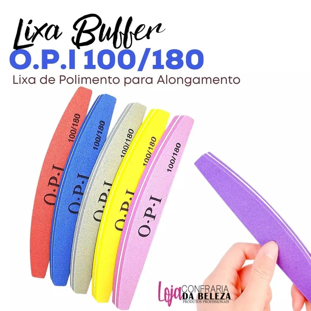 KIT 3 /UNIDADE Lixas Buffer Lixa de Unha O P I  para Manicure Unha De Gel Acrílico 100/180 月