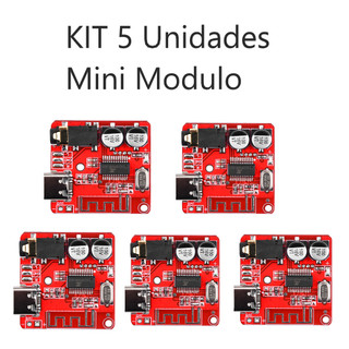 KIT Mini Modulo Placa Receptor Bluetooth 5.0 Áudio Mp3 Som