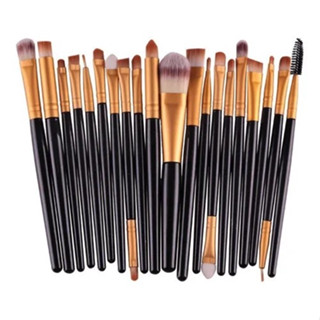 Kit 20 Pinceis Profissional / Pincel Maquiagem Neon