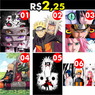 Placa Decorativa Naruto Quadro Anime Naruto, Sasuke, Sakura, Itachi etc - 10x15cm - Com Fita Dupla Face
