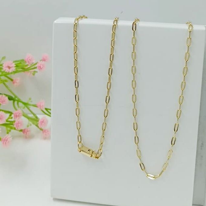 Cordão Corrente Masculina Cartier 1mm 60cm Folheado a Ouro 18k 601221