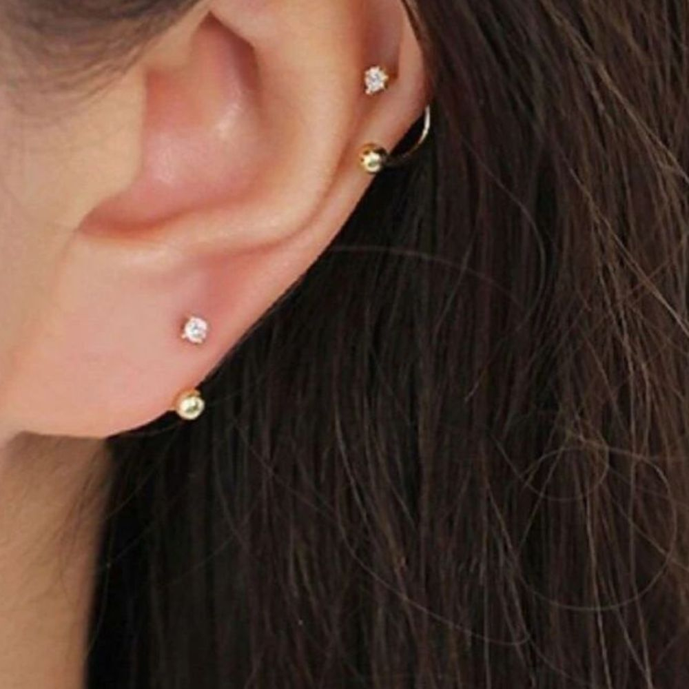 Piercing para Nariz helix Aço Cirúrgico brinco com Zircônia em Oferta na Shopee