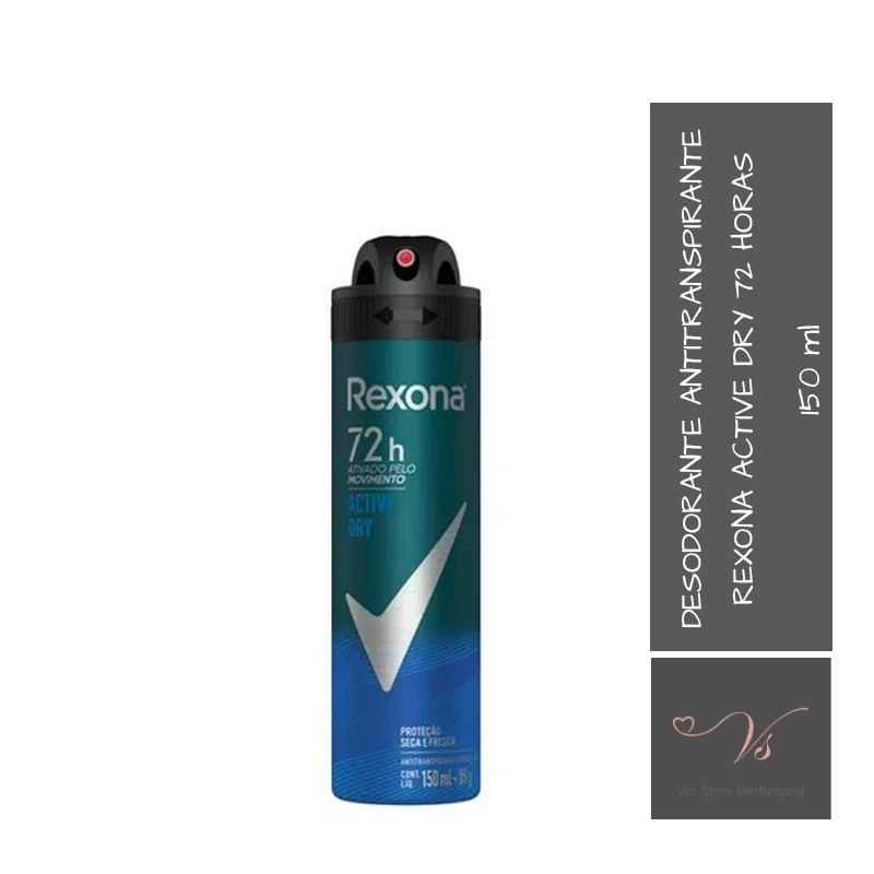 Desodorante Antitranspirante Aerosol Masculino Rexona Active Dry 72 horas 150ml em Oferta na Shopee