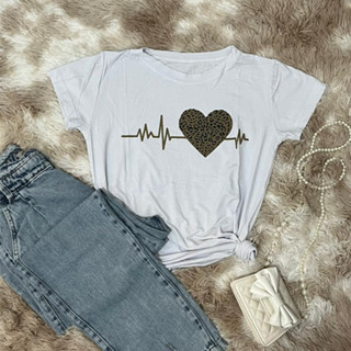 Camiseta blusa T-Shirt Feminina padrão de amor 2023 novo