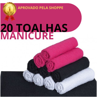 kit com 20 toalhas lavabo manicure 28x45