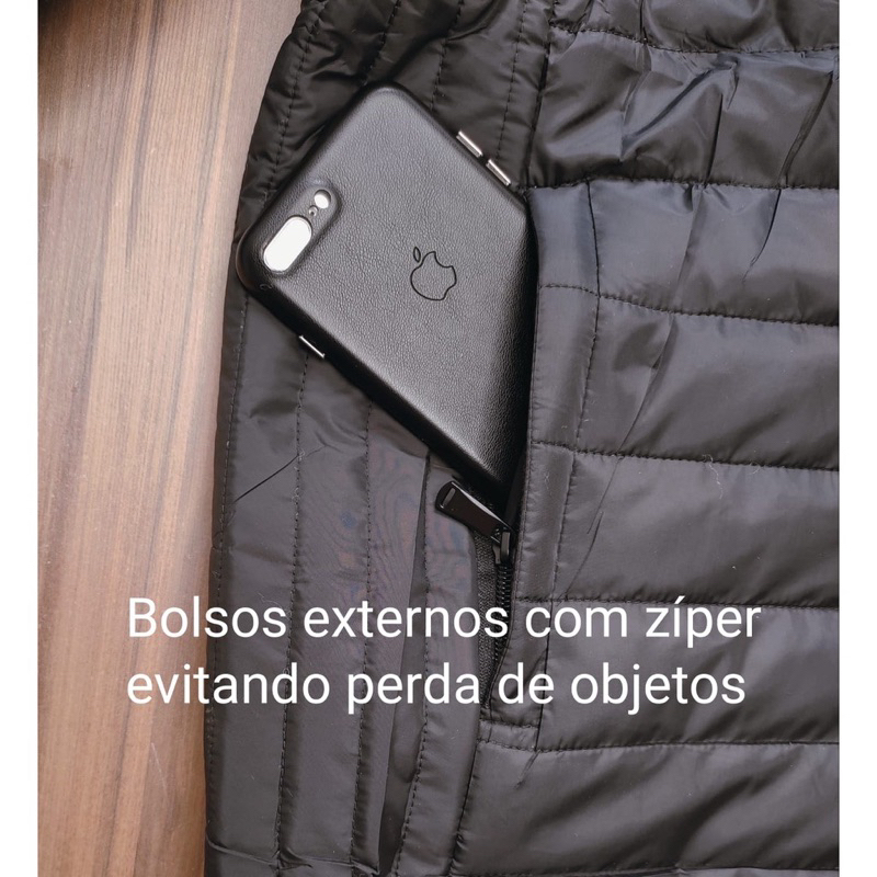 Jaqueta Puffer Bobojaco Impermeável Peluciada com Capuz Removível - Poliéster Preta P ao GG Envio Imediato — imagem 2 de 2