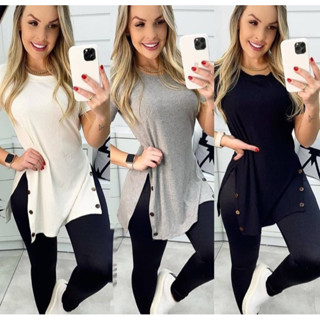 Blusinha Vest Legging Canelada com Elastano