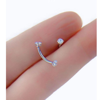 Piercing Curvo Zircônia Sobrancelha/Tragus/ Cartilagem-1uni
