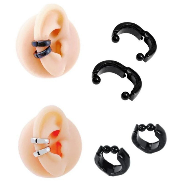 Brinco Argolinha Lóbulo De Pressão Aço Inox Prata e Preto em Oferta na Shopee