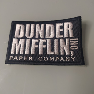 PATCH BORDADO dunder mifflin paper company the office TERMOCOLANTE em Oferta na Shopee