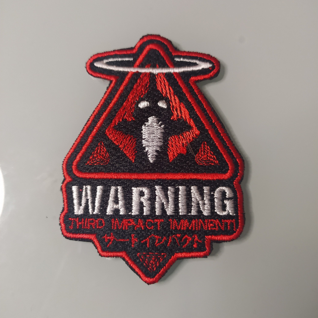 PATCH BORDADO EVANGELIONTHIRD IMPACT IMMINENT EVA SHINGI ANIME MANGA FILME WARNING