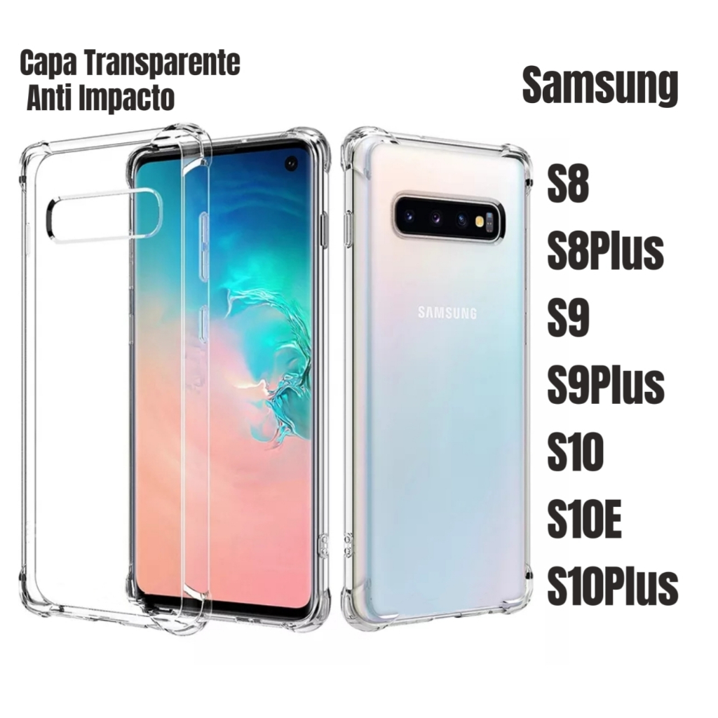 Case Capa Capinha Transparente Anti Impacto Tpu Para Samsung Galaxy S8 S8Plus S9 S9Plus S10 S10E S10Plus