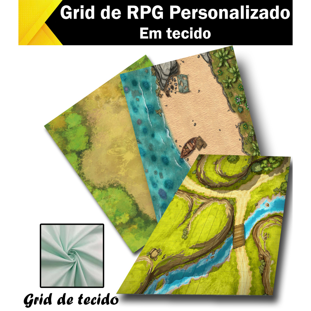 Grid Battlemap De RPG, Playmat e Warhammer em Tecido  PERSONALIZADO