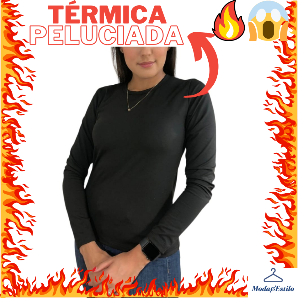 Blusa de Frio Segunda Pele Térmica Manga longa Feminina Plus Size em Oferta na Shopee
