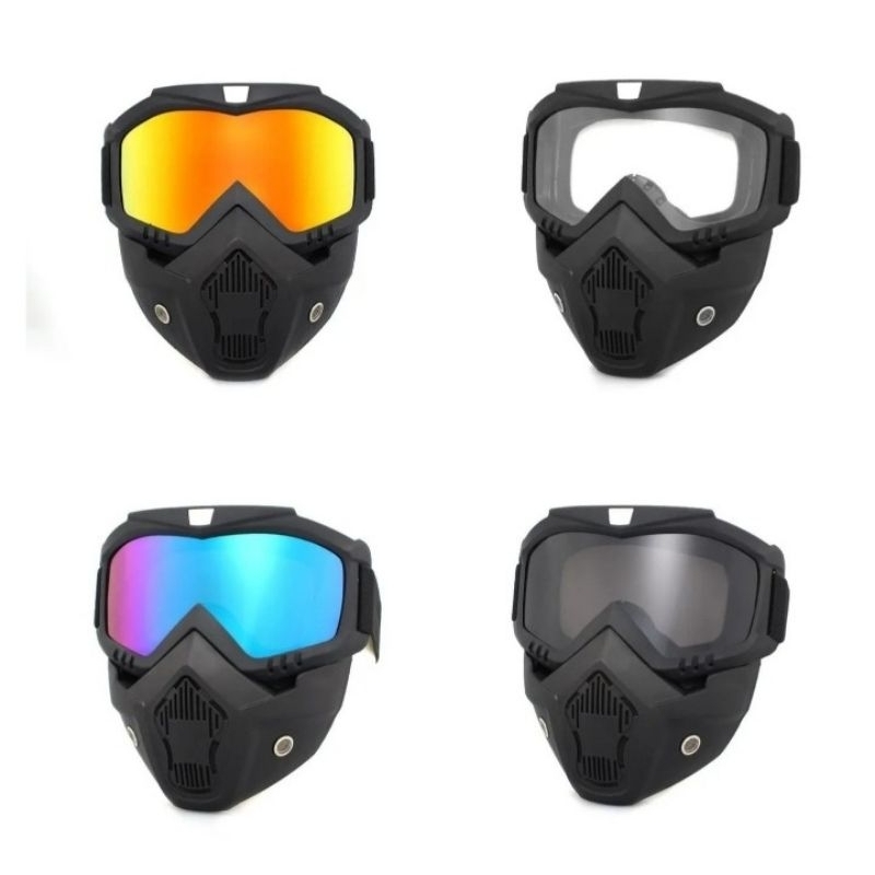 Capacete máscara óculos airsoft moto proteção equipamento segurança esporte acampamento ciclismo lazer