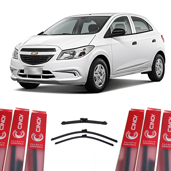Kit 3 Palhetas Limpador De Parabrisa Dianteiro + traseiro Gm Chevrolet  Onix 2012 Até 2017