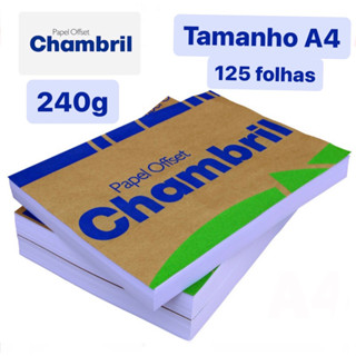 Papel Offset 240g A4 Branco Chambril 125 Folhas Original