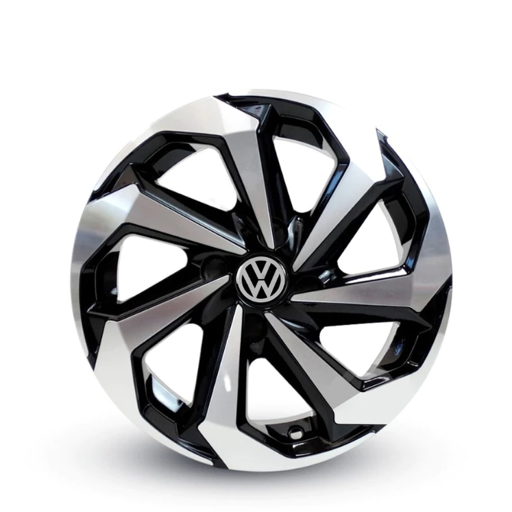 Jogo 4 Calotas Esportiva Spider Aro 13/14/15 Prata/Preto Vw Fox Gol Voyage Up Saveiro