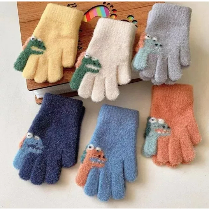 LUVA INFANTIL INVERNO Térmica de Lã Dinossauro Menino Top