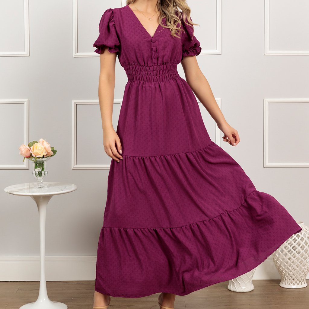 Vestido de seda gelo com botões01