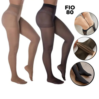 Meia-Calça Térmica Forrado Grosso Translúcido Leggings De Lã Quente Das Mulheres De Inverno Super Elástico