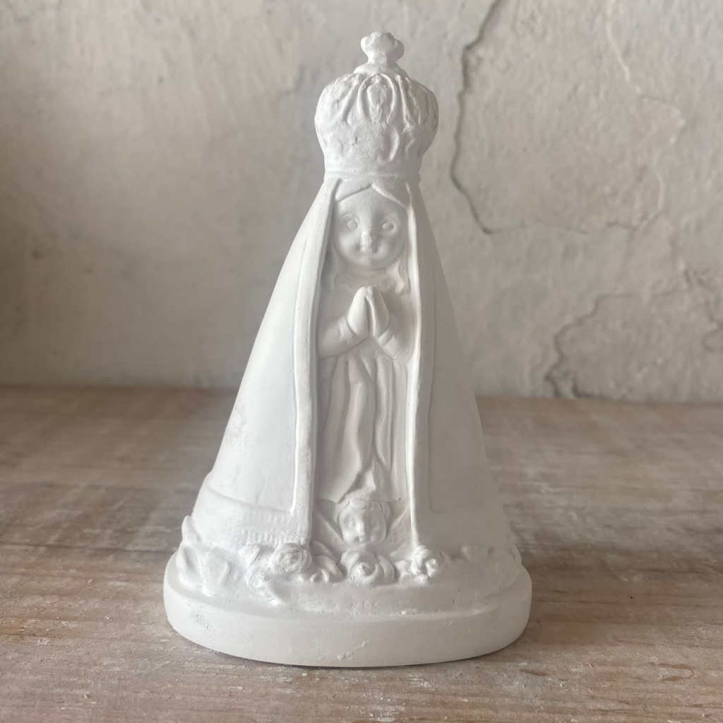 kit 6 Nossa Senhora Aparecida Baby 14cm 2 Aparecida 30cm 3 Aparecida 25cm gesso cru