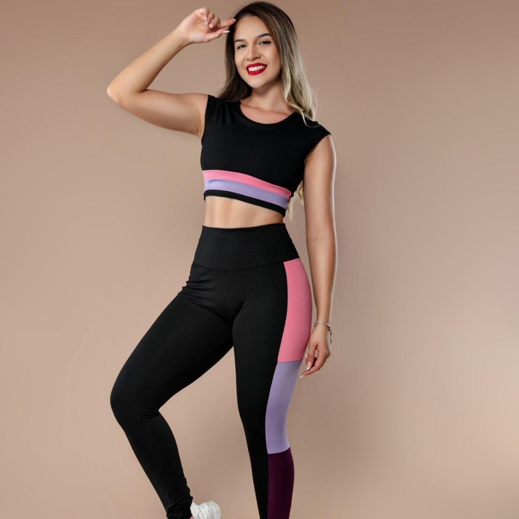 Kit 3 Conjuntos Fitness Short e Top Roupas Femininas para Academia  Ginástica Suplex Liso A11 (G - 40/42, A11 - Liso Sortido)