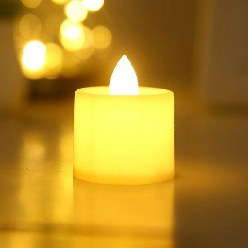 3 Peças Luminária Vela De Led Cilíndrica Chama Realista Decorativa