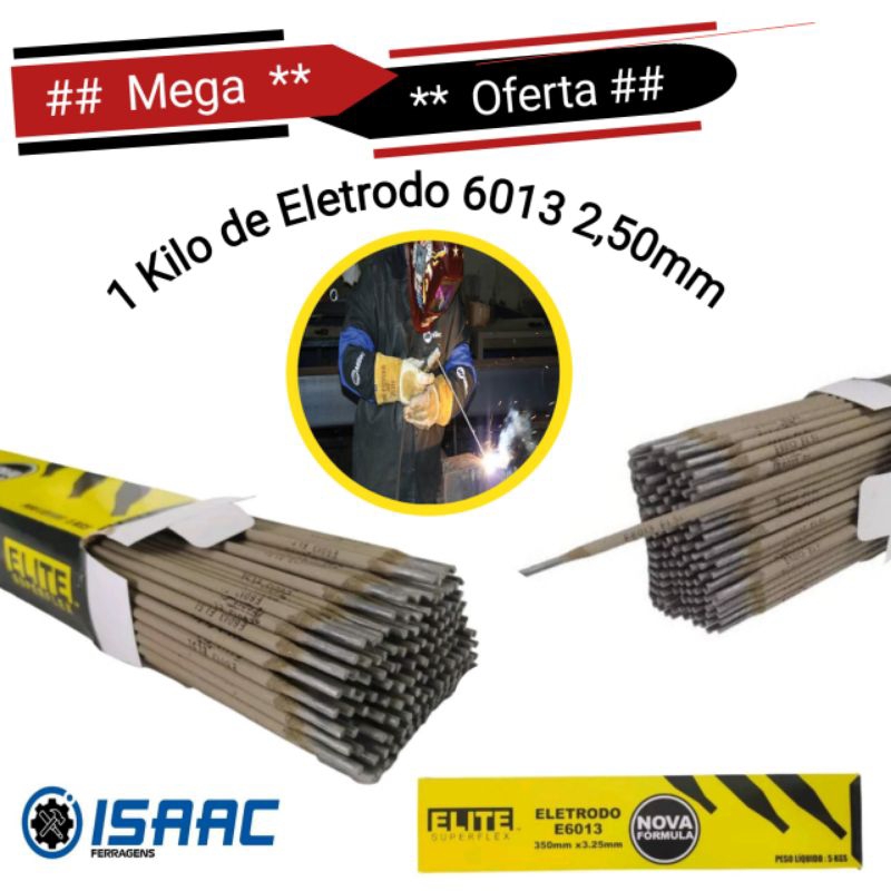 Eletrodo Serralheiro E6013 2,5mm ou 3.2,5mm embalagem 1-kl  AWS Profissional em Oferta na Shopee