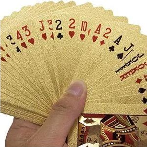 KIT 2 Baralho Conjunto Cartão de Jogo Dourado 24k Prova D'água Promoção em Oferta na Shopee