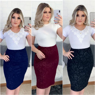 PROMOÇÃO - Pluzsize - Saia Secretaria - Moda Executiva Evangélica Cristã II
