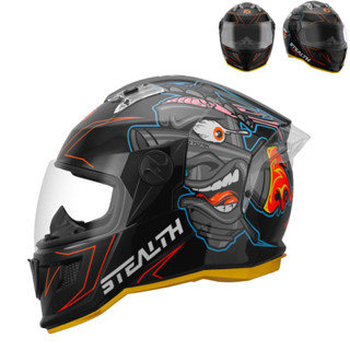 Capacete de Moto Feminino e Masculino Fechado Pro Tork Stealth Carburetor Com Desenho e Viseira Cristal
