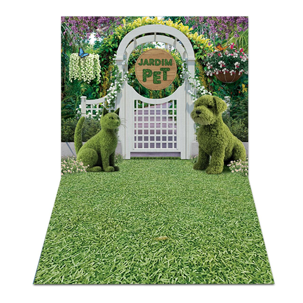 Fundo Fotográfico  Cenário Jardim Pet Tecido PN-01223