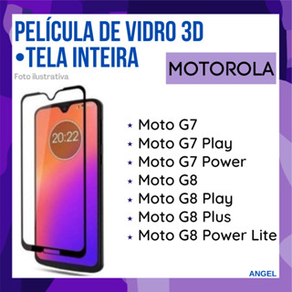 Película de vidro 3D Motorola G7/G7 Plus/ MT G7 Power/ MT G7 Play/ G8/ G8 Play/G8 Plus/ G8 Power/ G8 Power Lite/ Protetor de Tela Inteira.